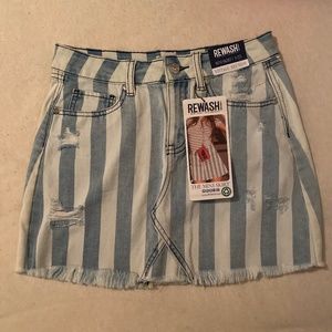 Rewash striped denim skirt